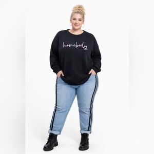 NEW Blonde Ambition Black Sweatshirt with Rose Gold Text Sz-XXL